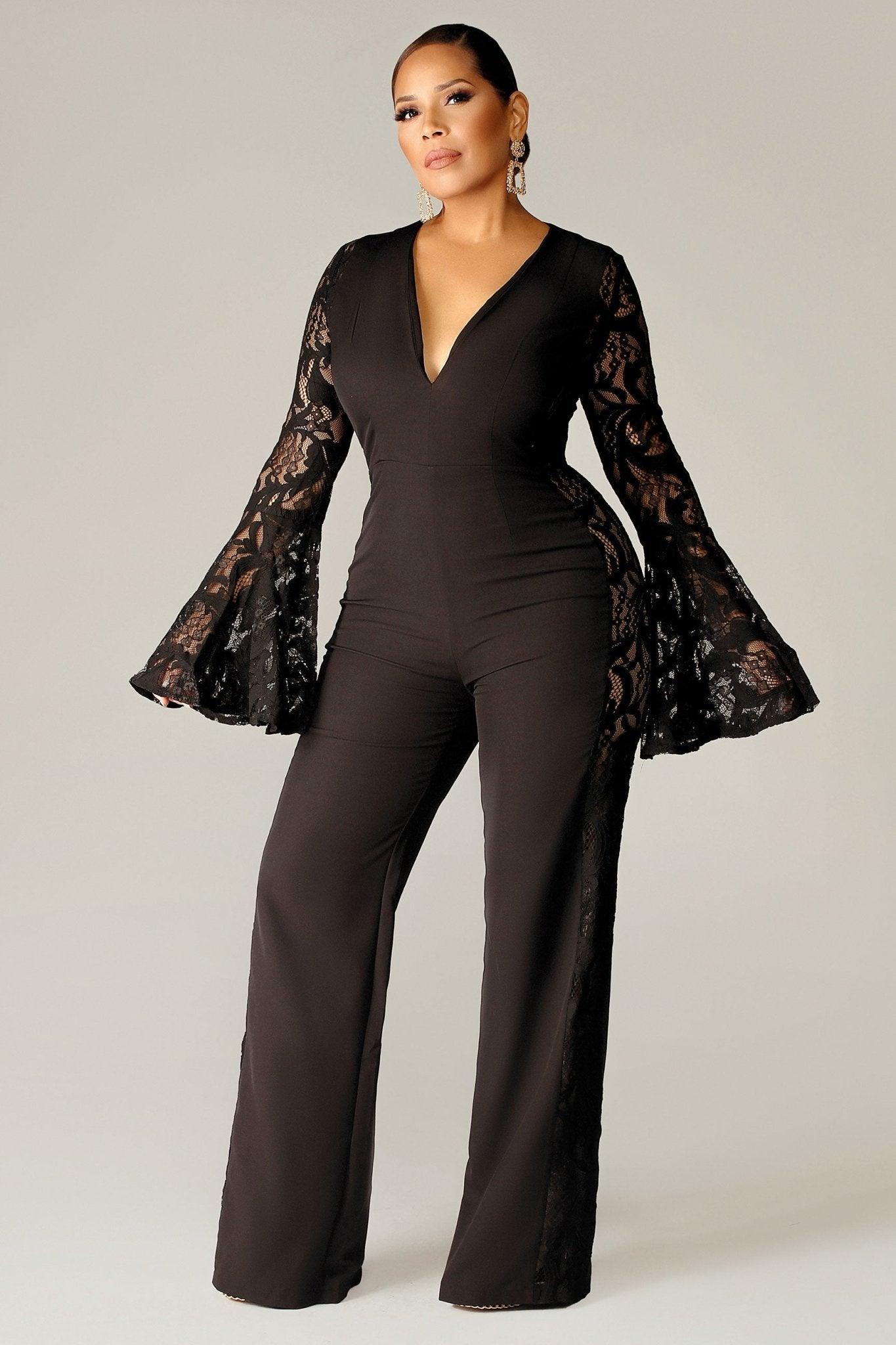 Bryelle Lace Insets Jumpsuit - MY SEXY STYLES