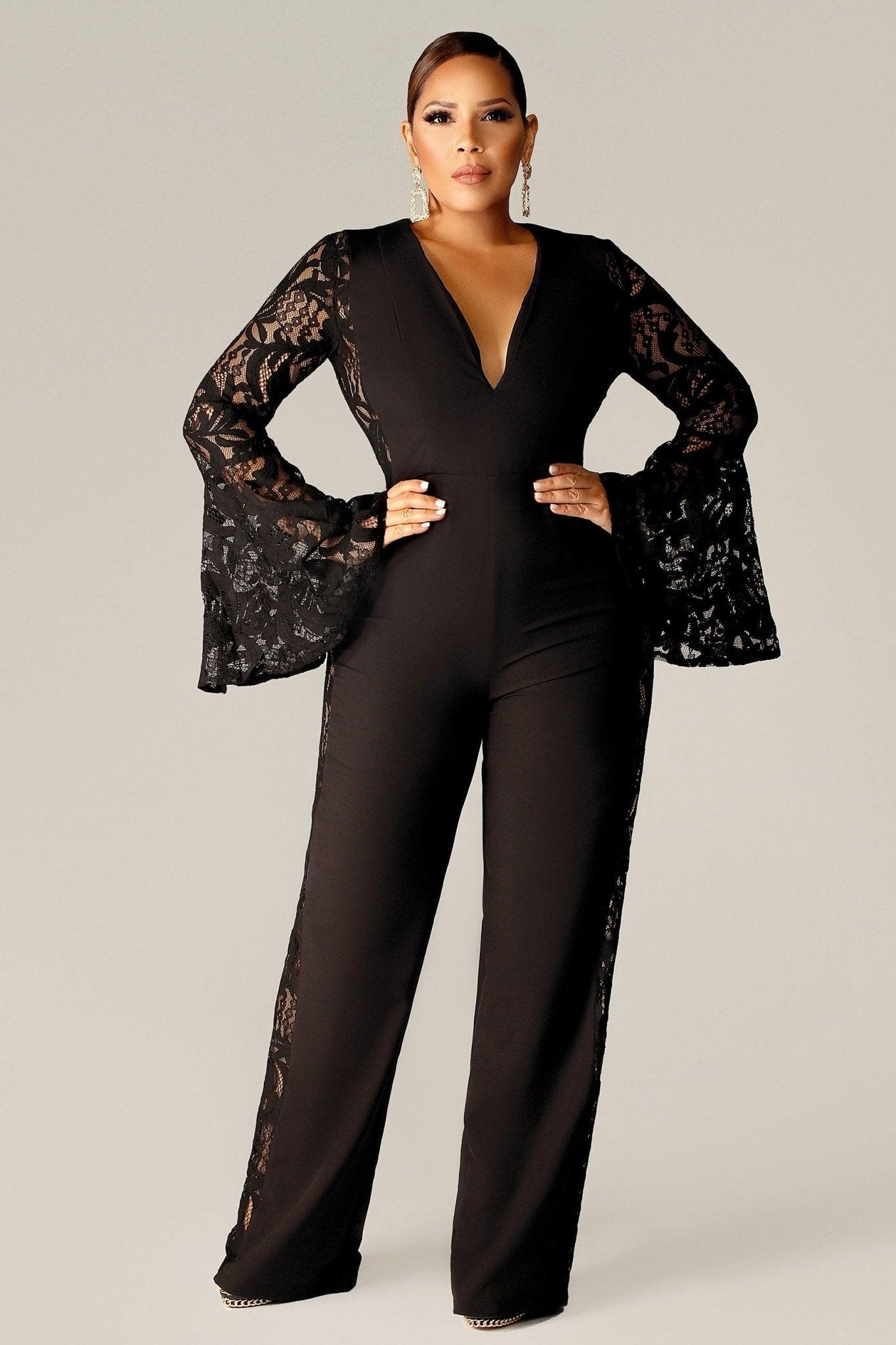 Bryelle Lace Insets Jumpsuit - MY SEXY STYLES