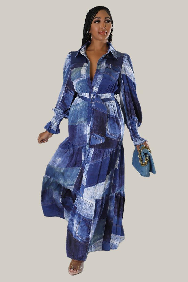 cara cara denim dress Cara Cara - Dentelle Blue Nash Mini Dress
