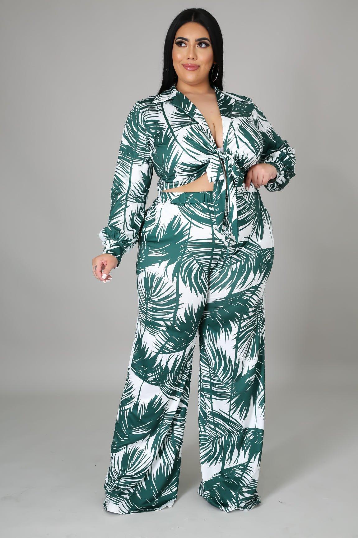 Caribbean Palms Pants Set - MY SEXY STYLES