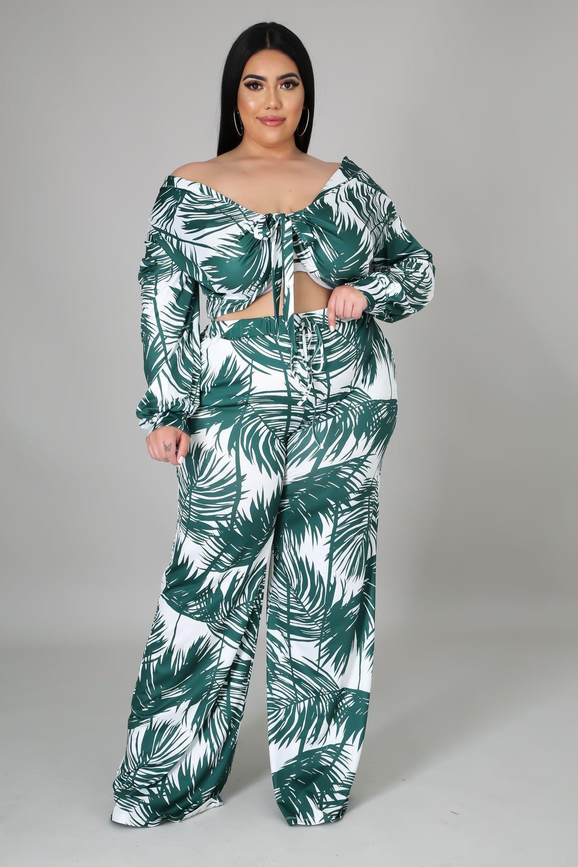 Caribbean Palms Pants Set - MY SEXY STYLES