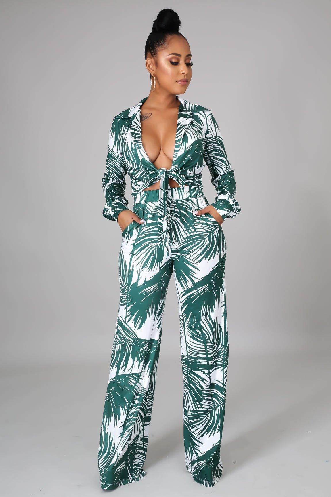 Caribbean Palms Pants Set - MY SEXY STYLES