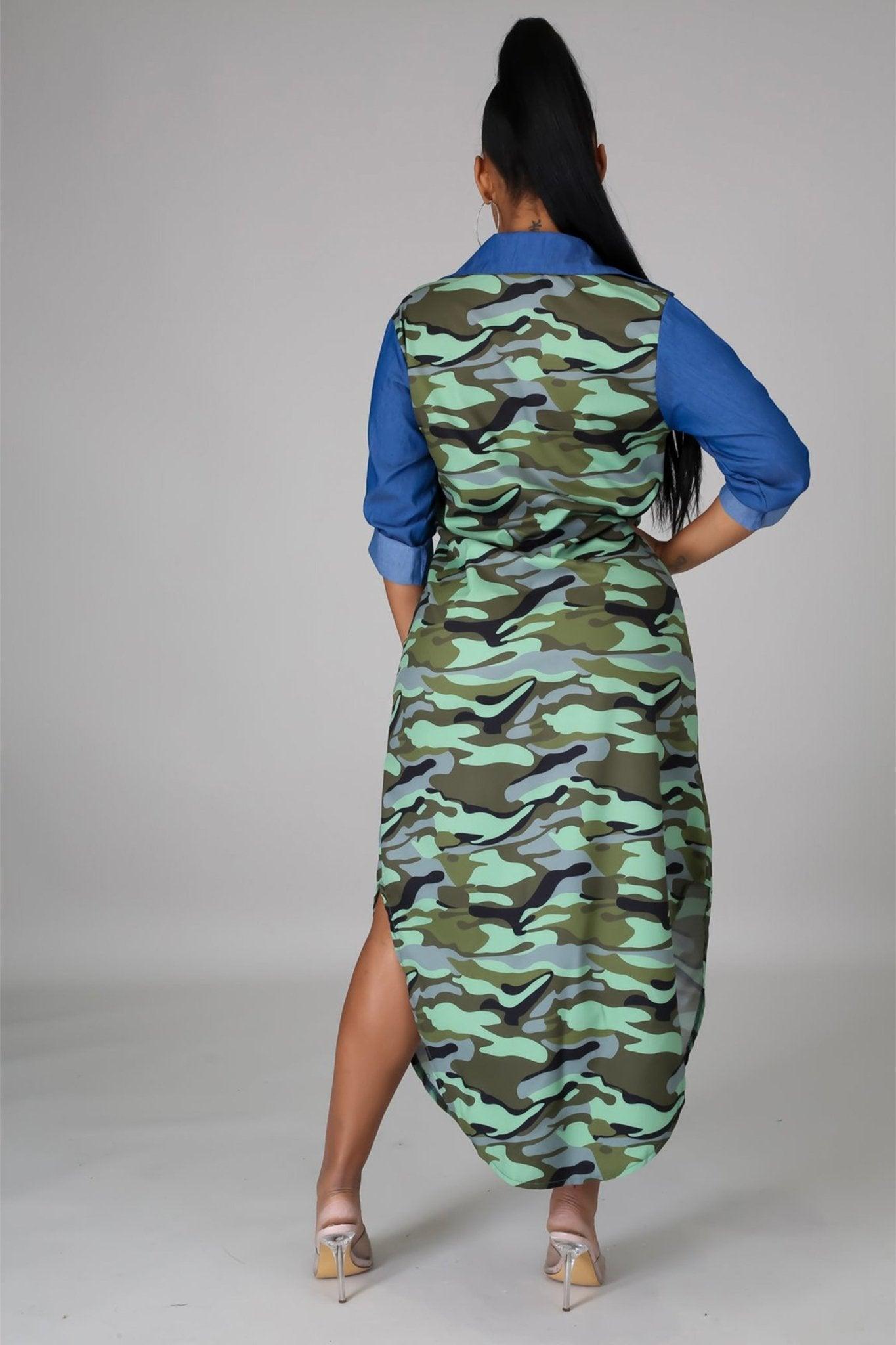 Cassie Pattern Denim Dress - MY SEXY STYLES