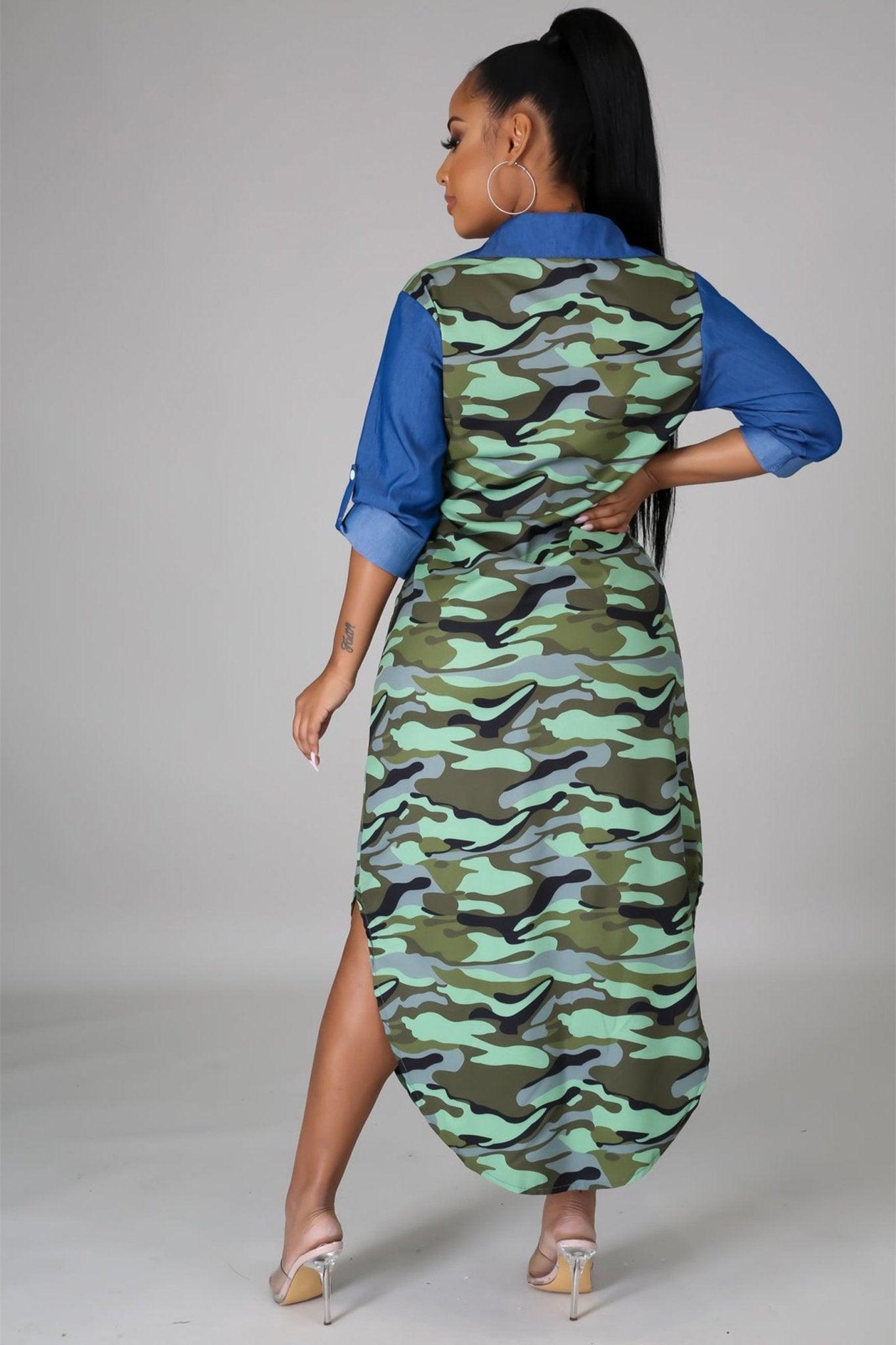 Cassie Pattern Denim Dress - MY SEXY STYLES