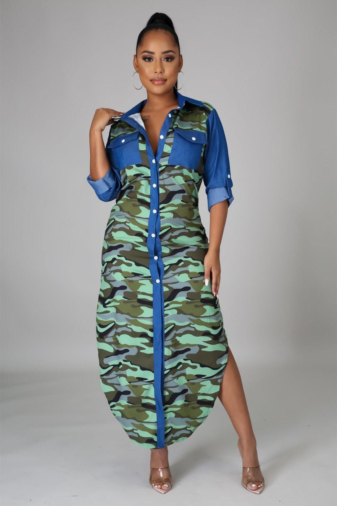 Cassie Pattern Denim Dress - MY SEXY STYLES