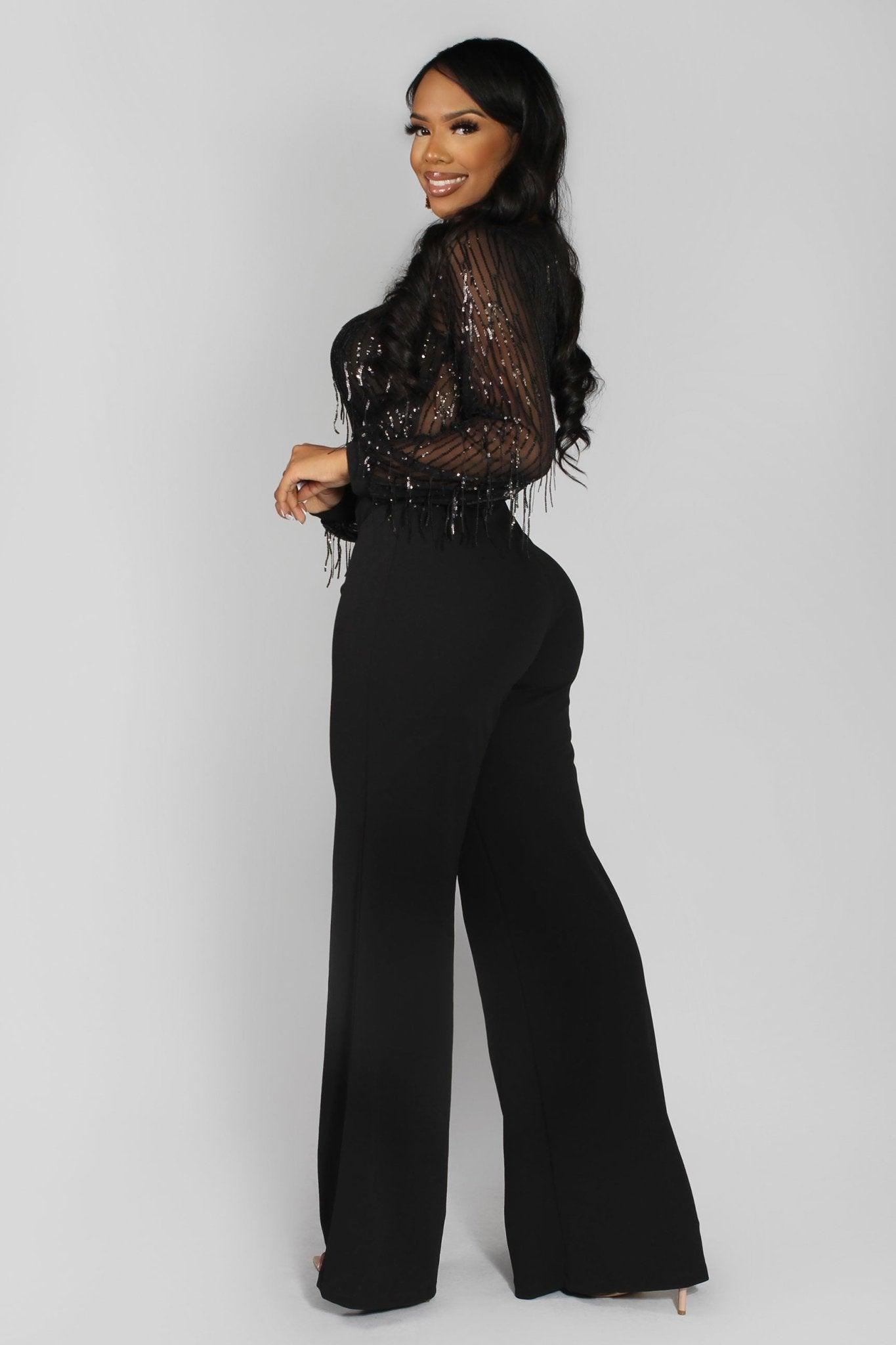 Chelby Sequin Fringe Jumpsuit - MY SEXY STYLES