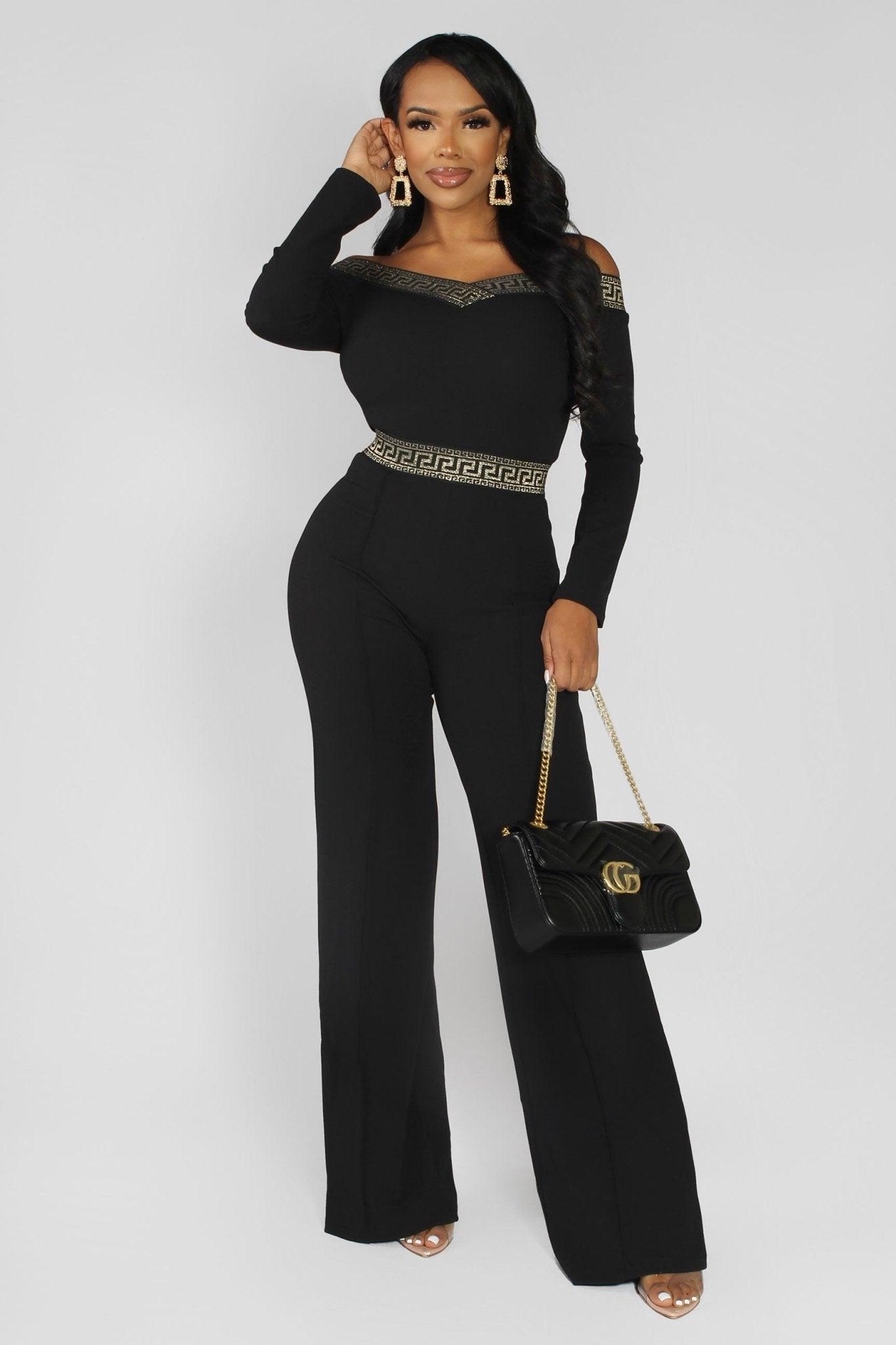 Cheyenne Greek Border Pattern Jumpsuit - MY SEXY STYLES