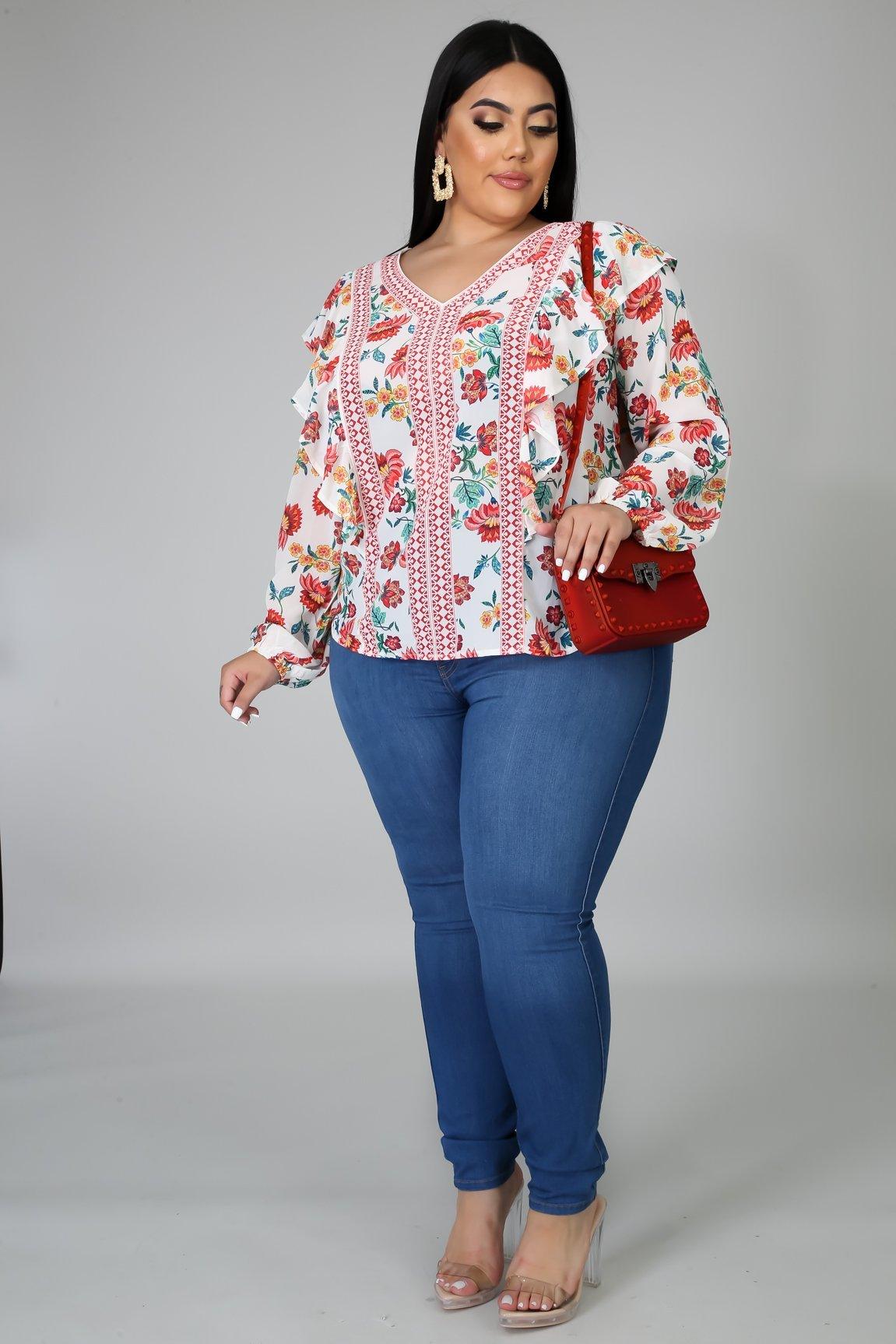 Clara Floral Long Sleeves Blouse - MY SEXY STYLES