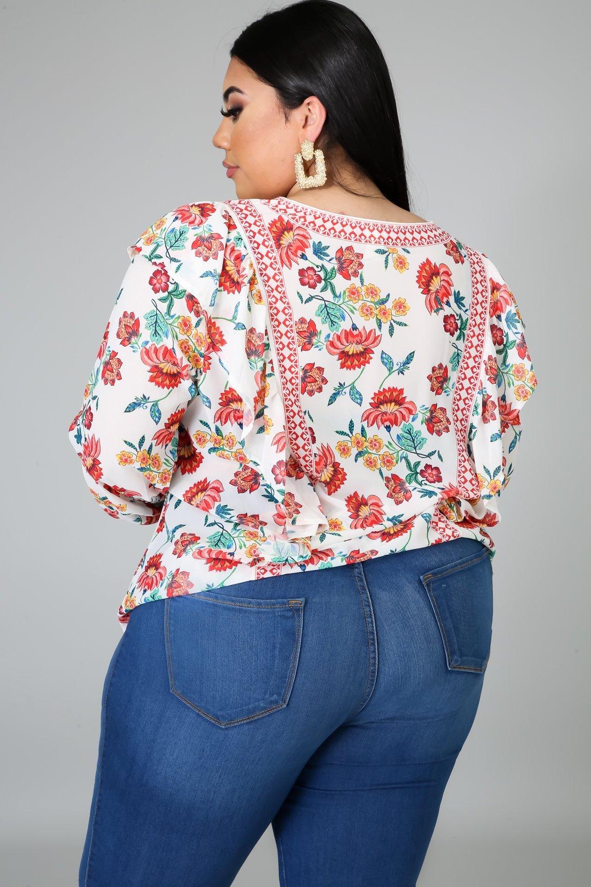 Clara Floral Long Sleeves Blouse - MY SEXY STYLES