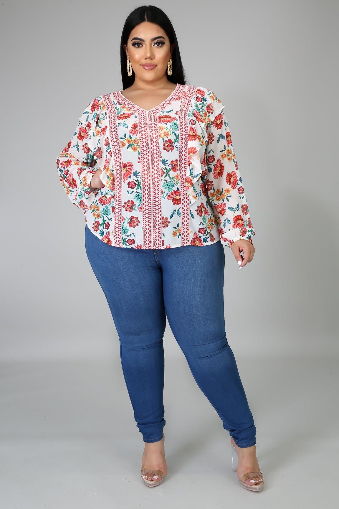 Clara Floral Long Sleeves Blouse - MY SEXY STYLES