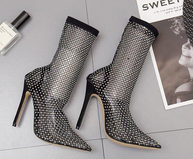 Cristalina Embellished Ankle Booties - MY SEXY STYLES