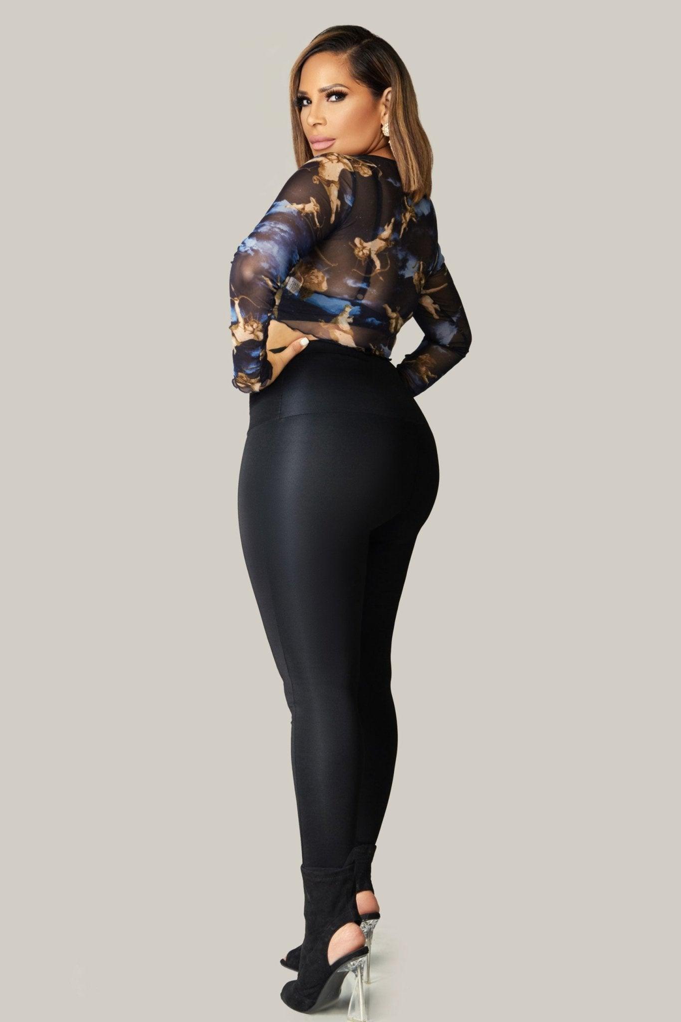 Cupid Long Sleeve Angel Printed Mesh Crop Top - MY SEXY STYLES