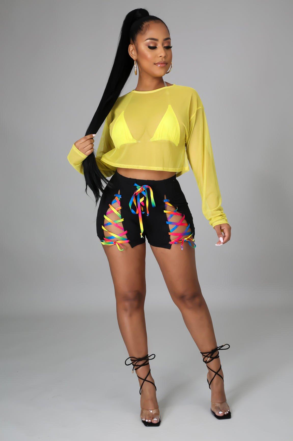 Elsie Lace Up Shorts Set - MY SEXY STYLES