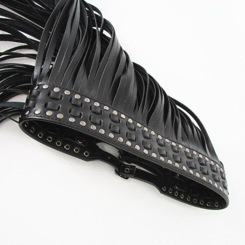 Fringe Fashion Designer Leather Black Belt - MY SEXY STYLES