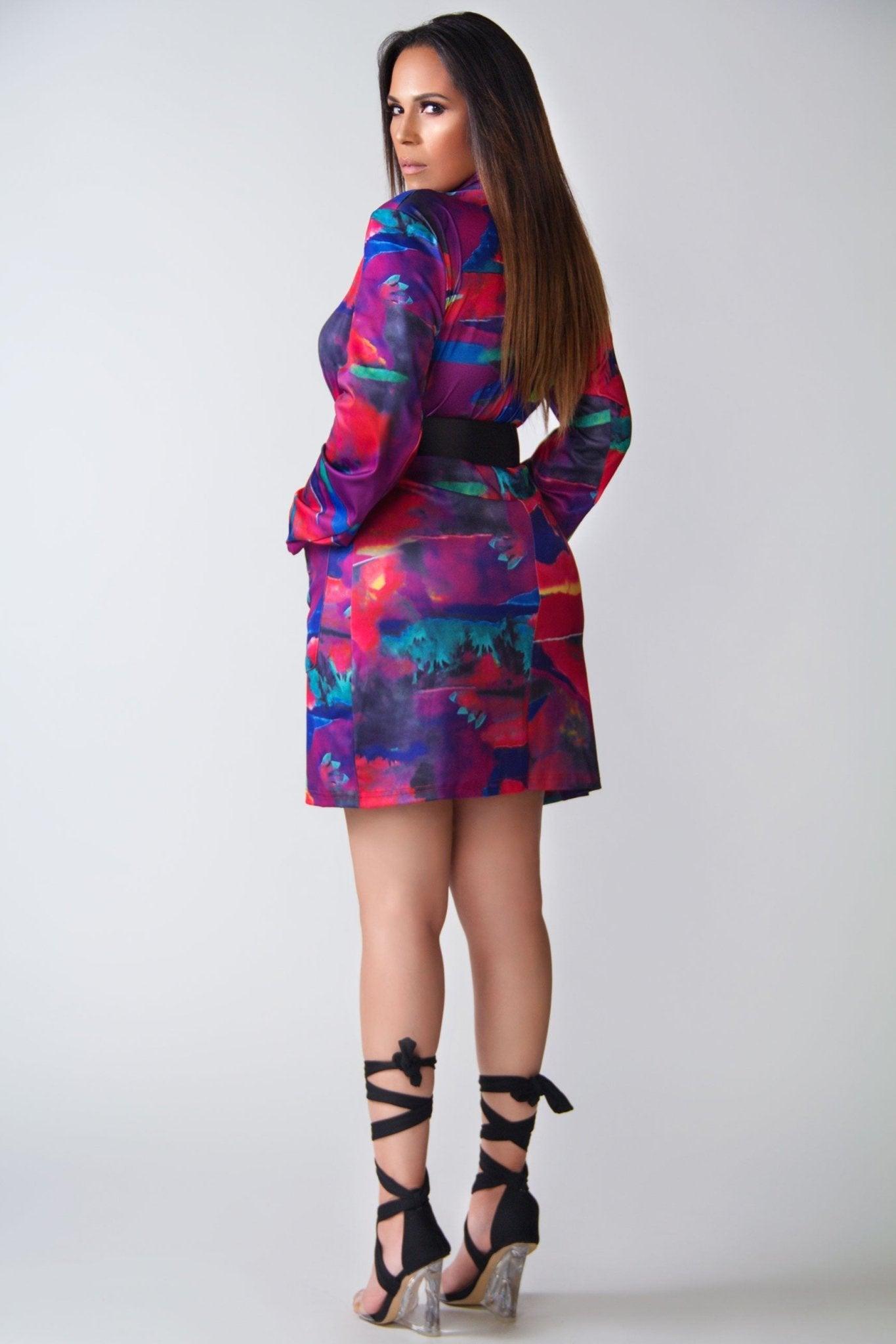 Genesis Multicolor Oversized Blazer Dress - MY SEXY STYLES