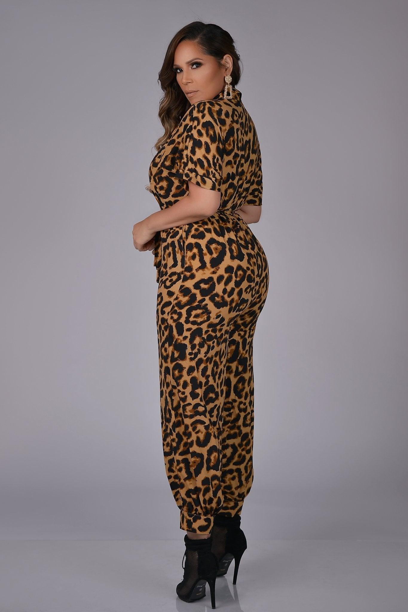 Giana Casual Cheetah Print Jumpsuit - MY SEXY STYLES
