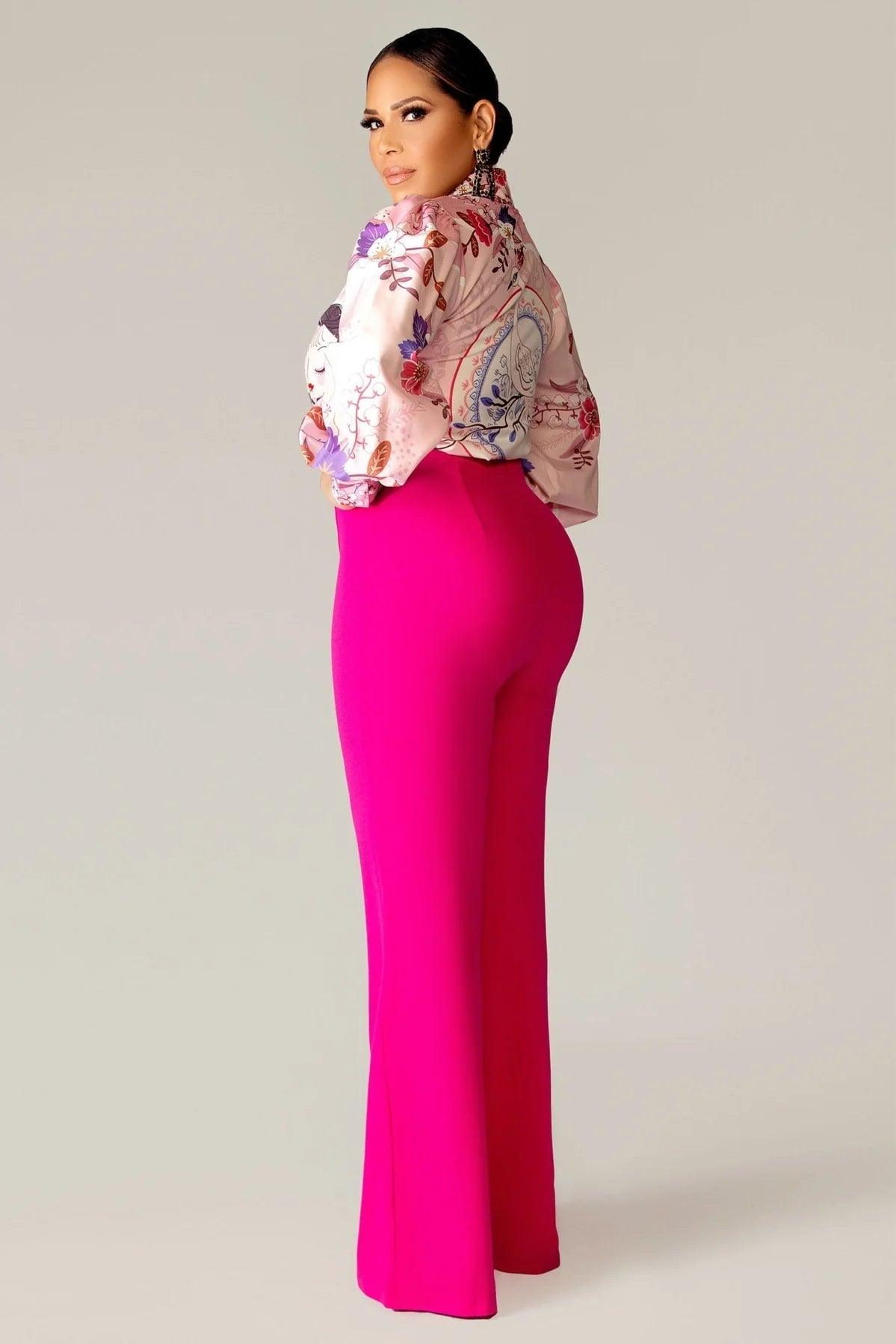 Gina Oversized CG Buckle High Waist Pants - MY SEXY STYLES