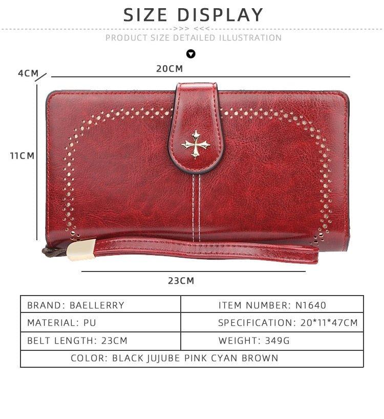 Hollow Out Large Long PU Leather Fashion Wallet - MY SEXY STYLES