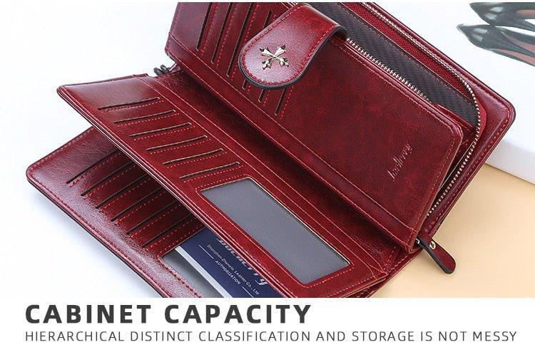 Hollow Out Large Long PU Leather Fashion Wallet - MY SEXY STYLES