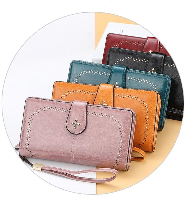 Hollow Out Large Long PU Leather Fashion Wallet - MY SEXY STYLES
