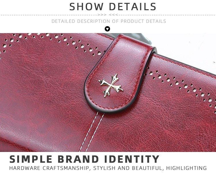 Hollow Out Large Long PU Leather Fashion Wallet - MY SEXY STYLES