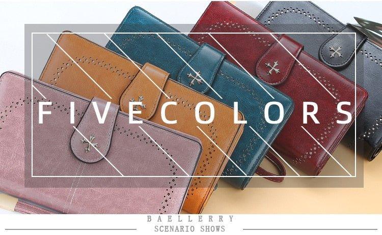 Hollow Out Large Long PU Leather Fashion Wallet - MY SEXY STYLES