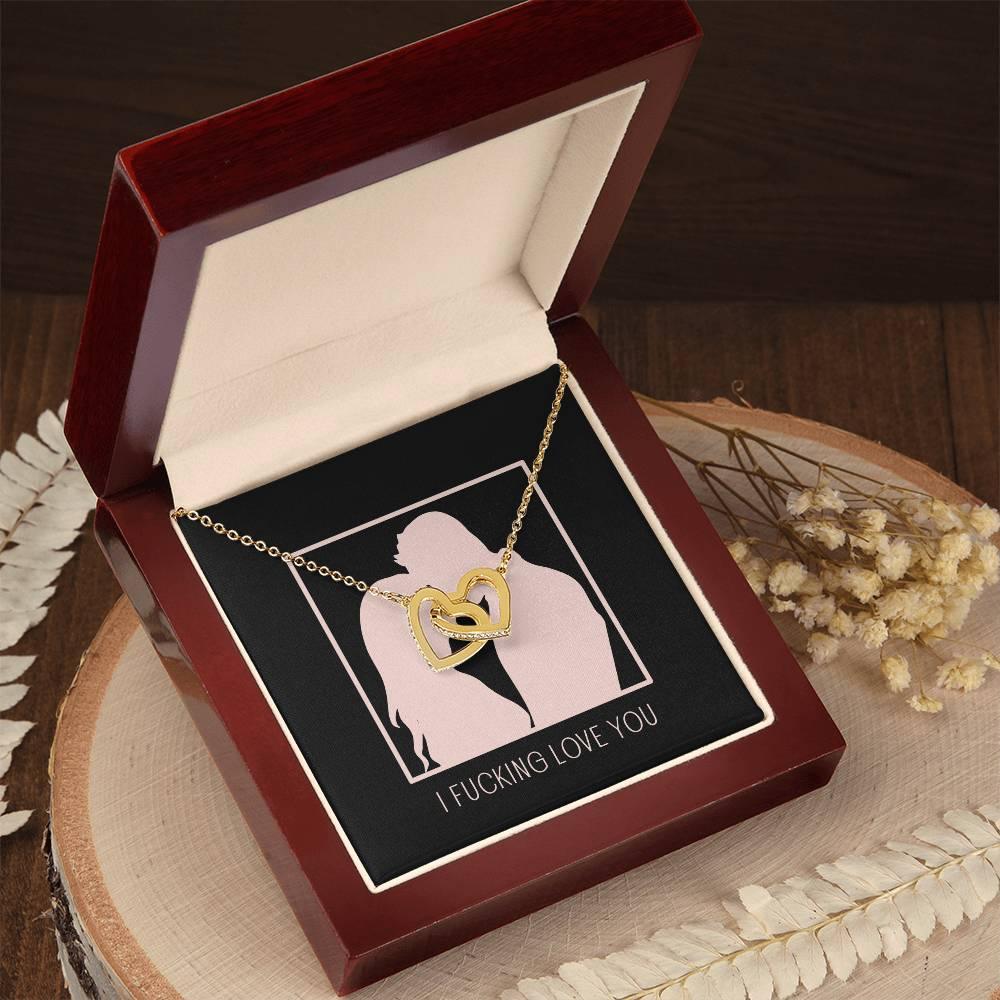 I FUCKING LOVE YOU Interlocking Hearts necklace - MY SEXY STYLES