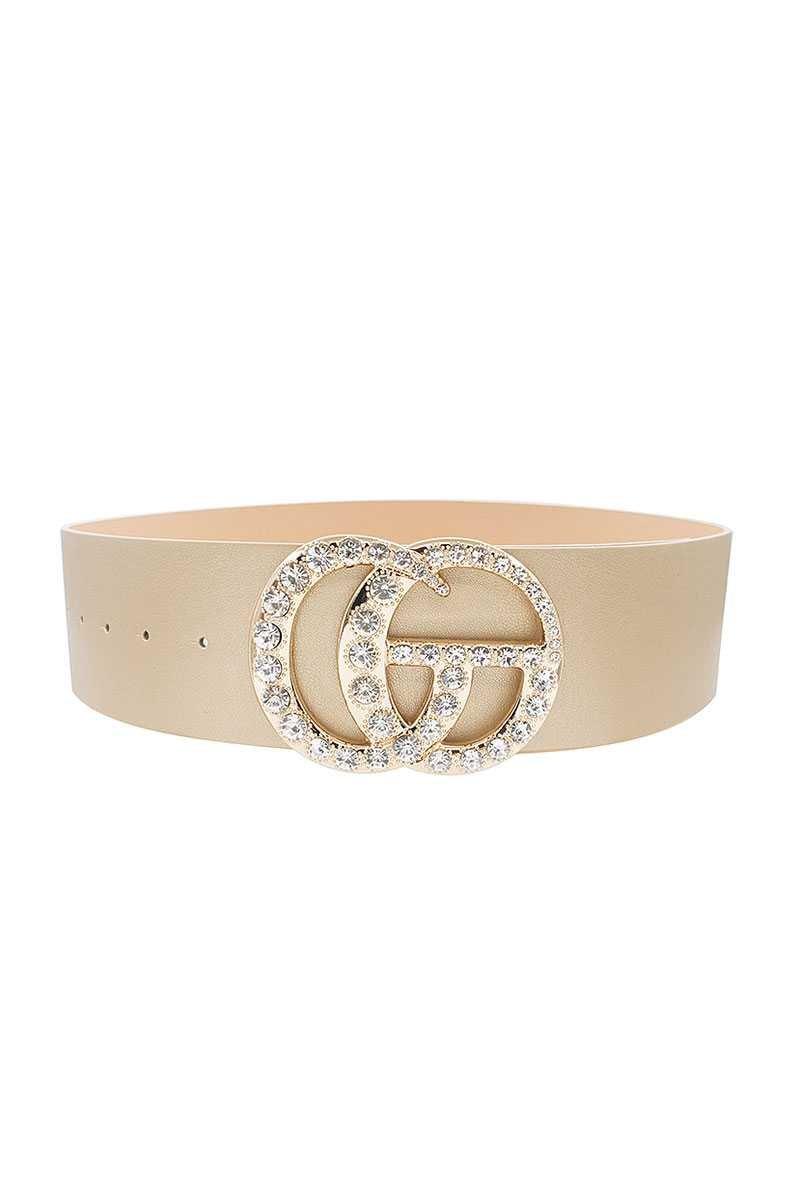Interlocking GG Oversized with Rhinestones Buckle Belt - MY SEXY STYLES