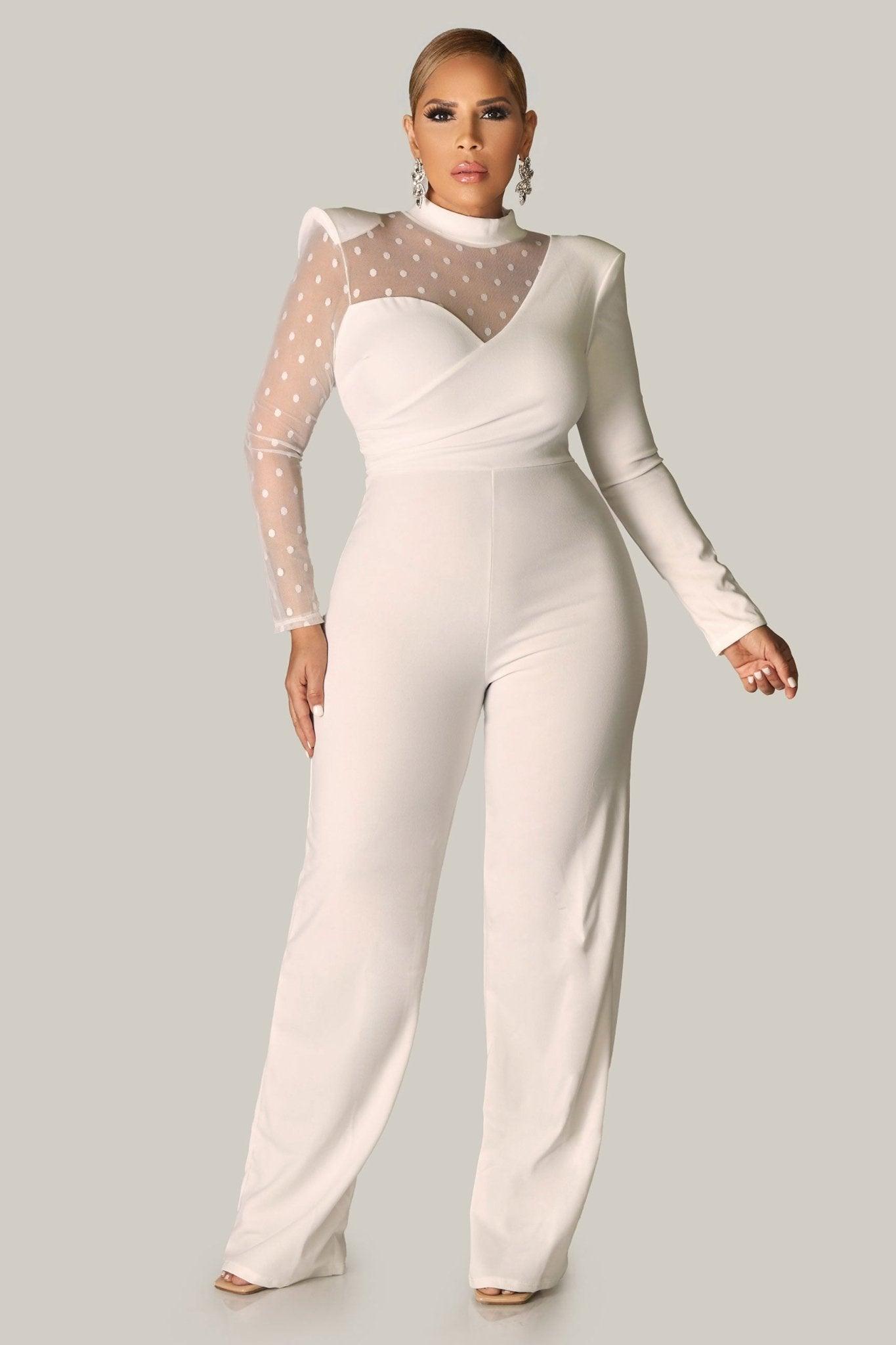 Kailani Dot Mesh Jumpsuit - MY SEXY STYLES