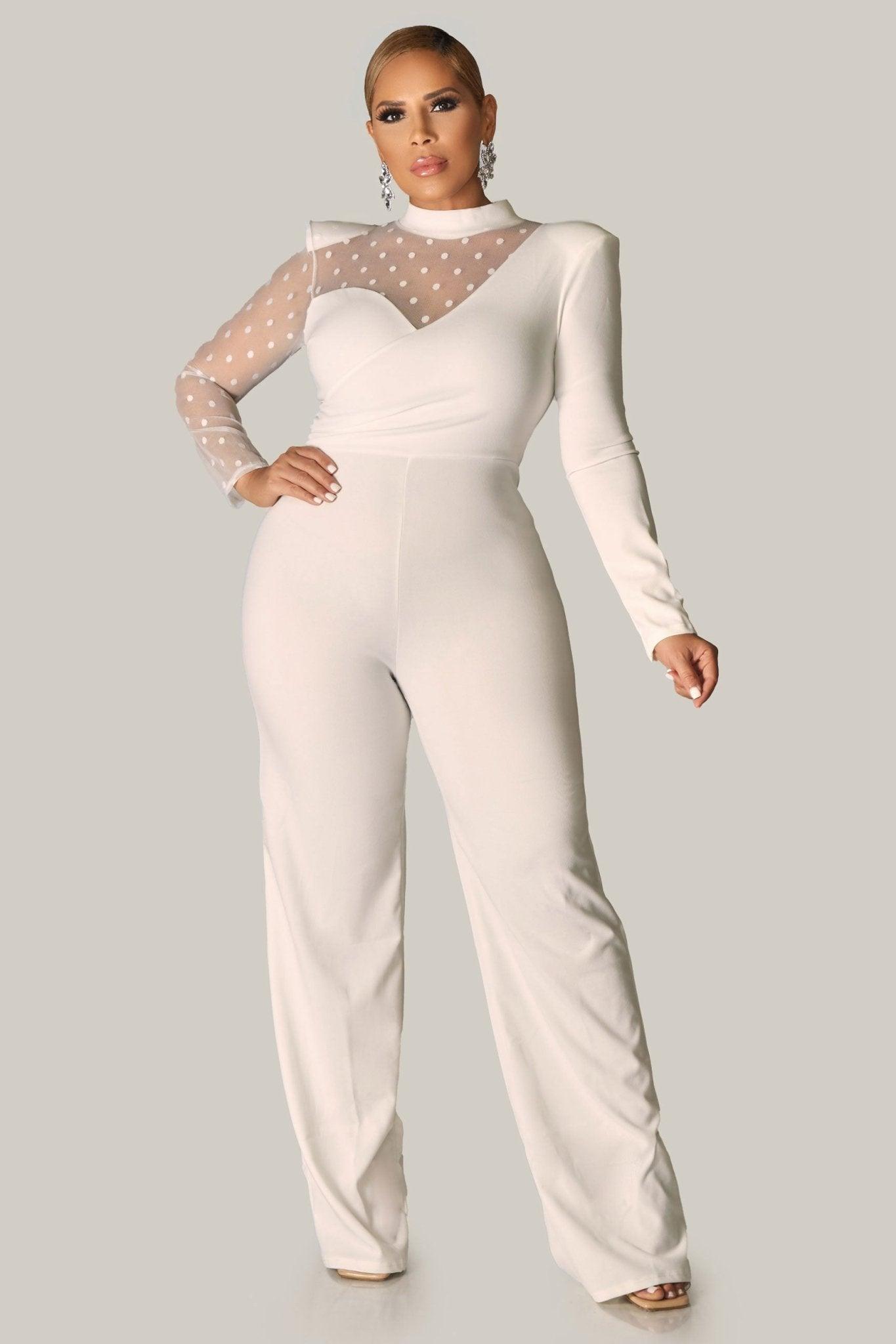 Kailani Dot Mesh Jumpsuit - MY SEXY STYLES