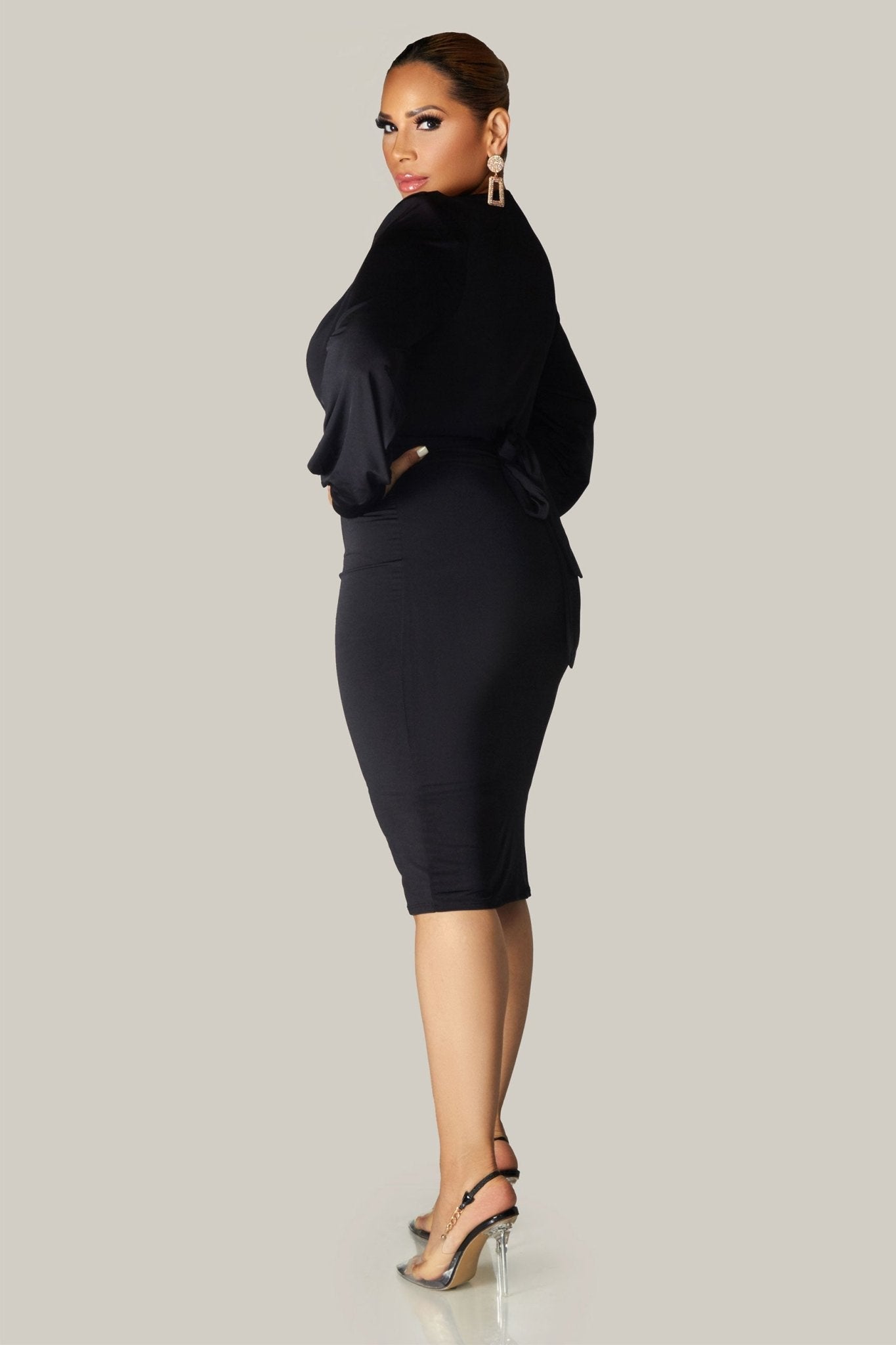 Kayleigh Belted Long Sleeves Dress - MY SEXY STYLES