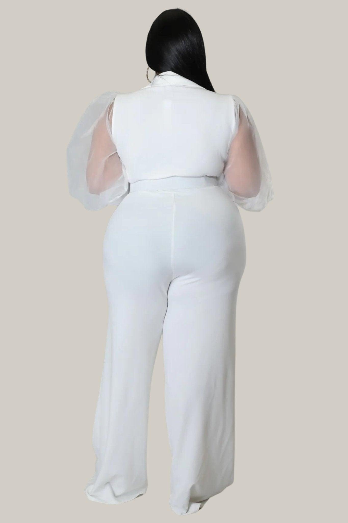 Kiana Puff Sleeves Belted Jumpsuit - MY SEXY STYLES