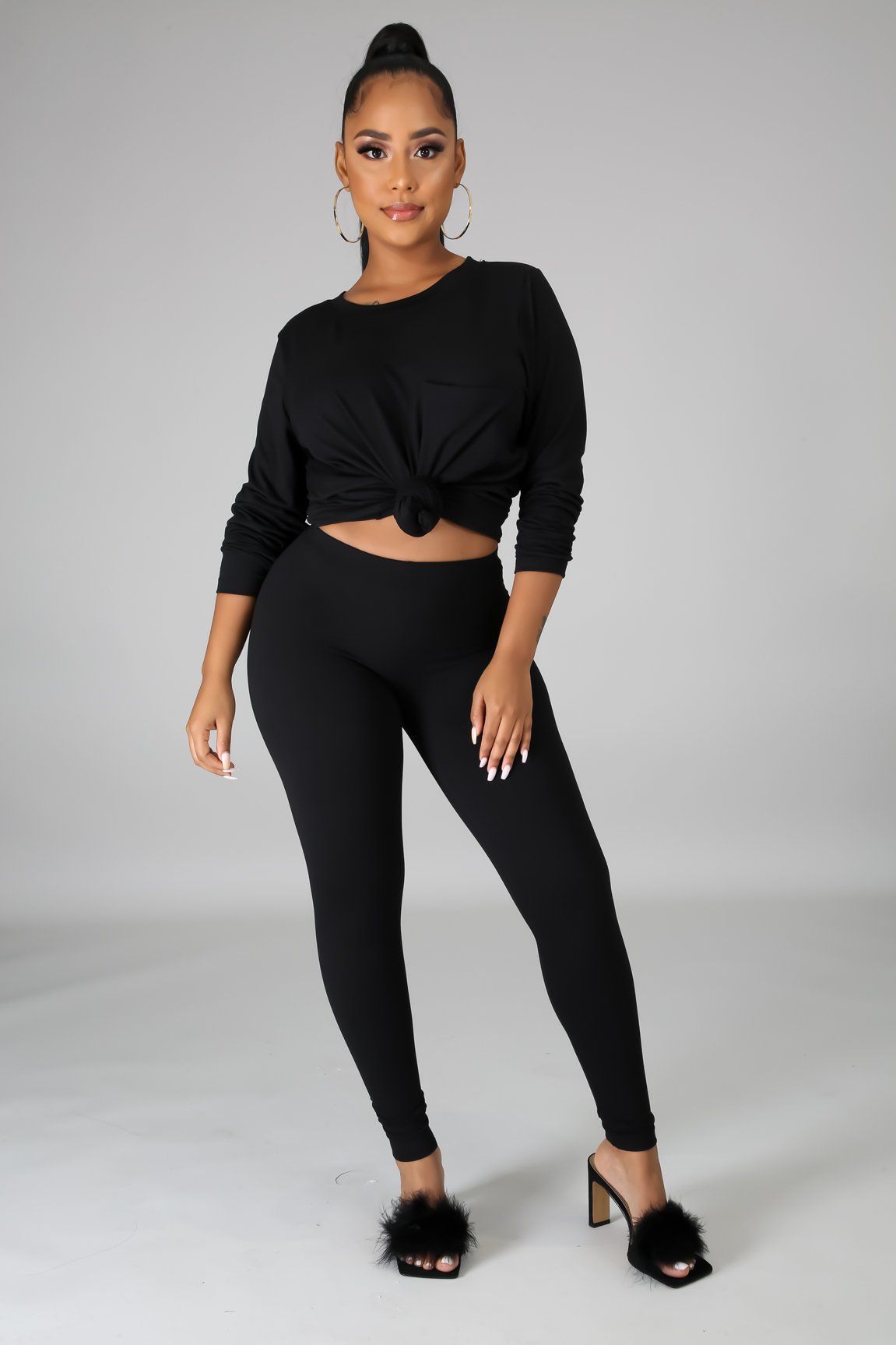 Kiara Long Sleeves Top and Leggings Set - MY SEXY STYLES