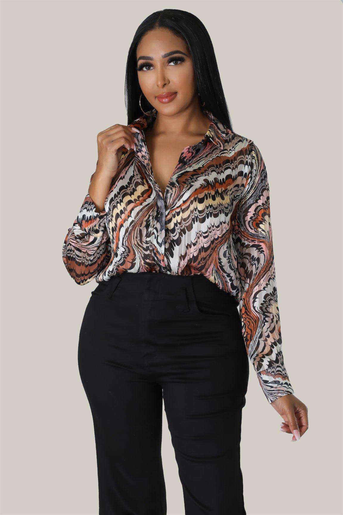 Malia Button Down Long Sleeves Shirt - MY SEXY STYLES