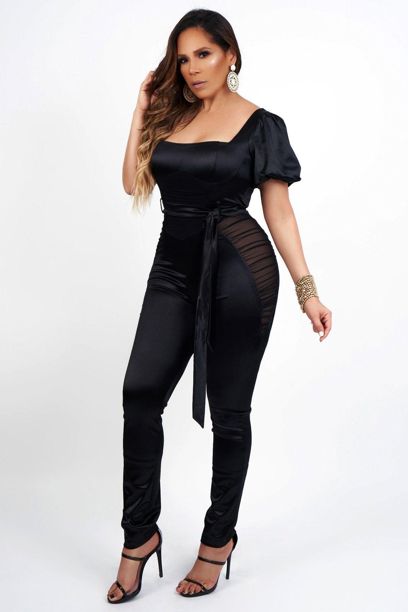 Mazikeen Sexy Sheer Satin Jumpsuit - MY SEXY STYLES