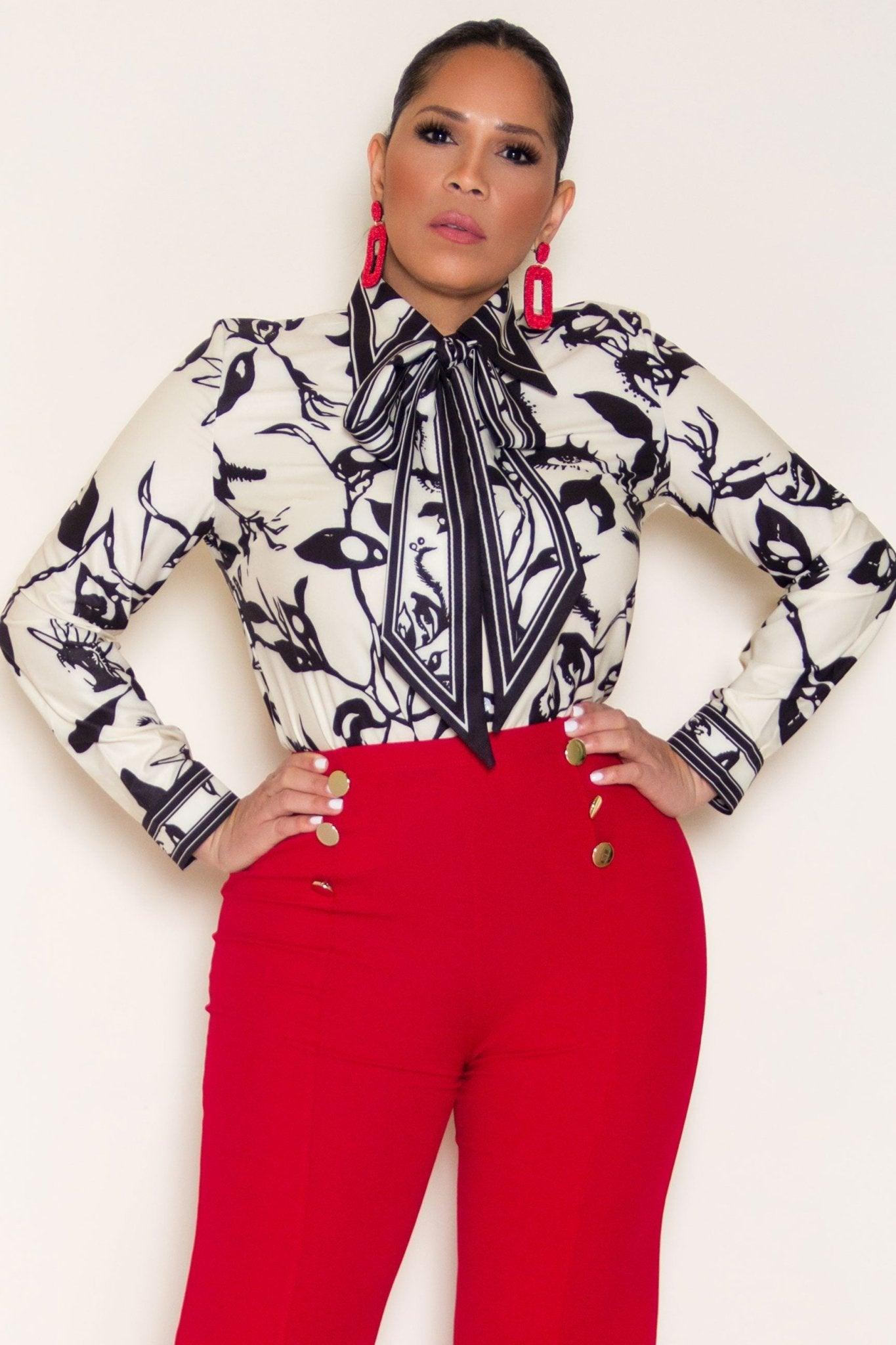 Melani Elegant Shirt With Neck Tie - MY SEXY STYLES