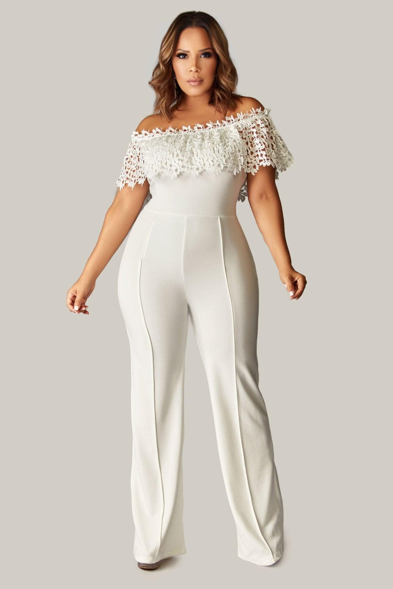 Mia Crochet Band Off Shoulder Jumpsuit - MY SEXY STYLES