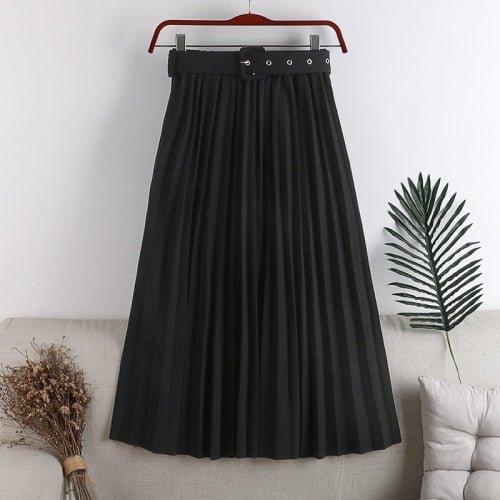 Natasha Belted Pleated Skirt - MY SEXY STYLES