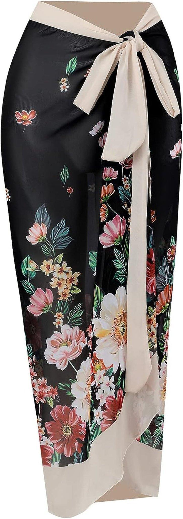 One Piece Swimsuit with Beach Cover up Wrap Skirt - MY SEXY STYLES