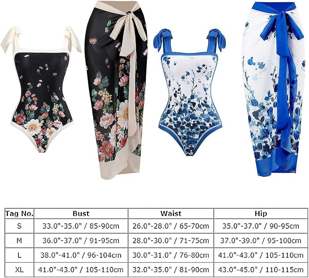 One Piece Swimsuit with Beach Cover up Wrap Skirt - MY SEXY STYLES