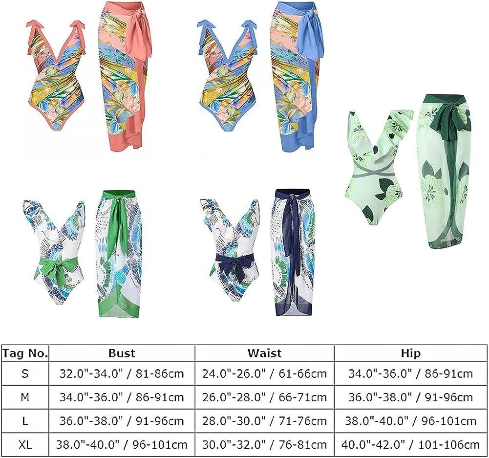 One Piece Swimsuit with Beach Cover up Wrap Skirt - MY SEXY STYLES