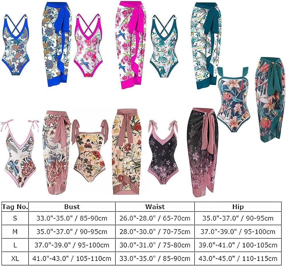 One Piece Swimsuit with Beach Cover up Wrap Skirt - MY SEXY STYLES