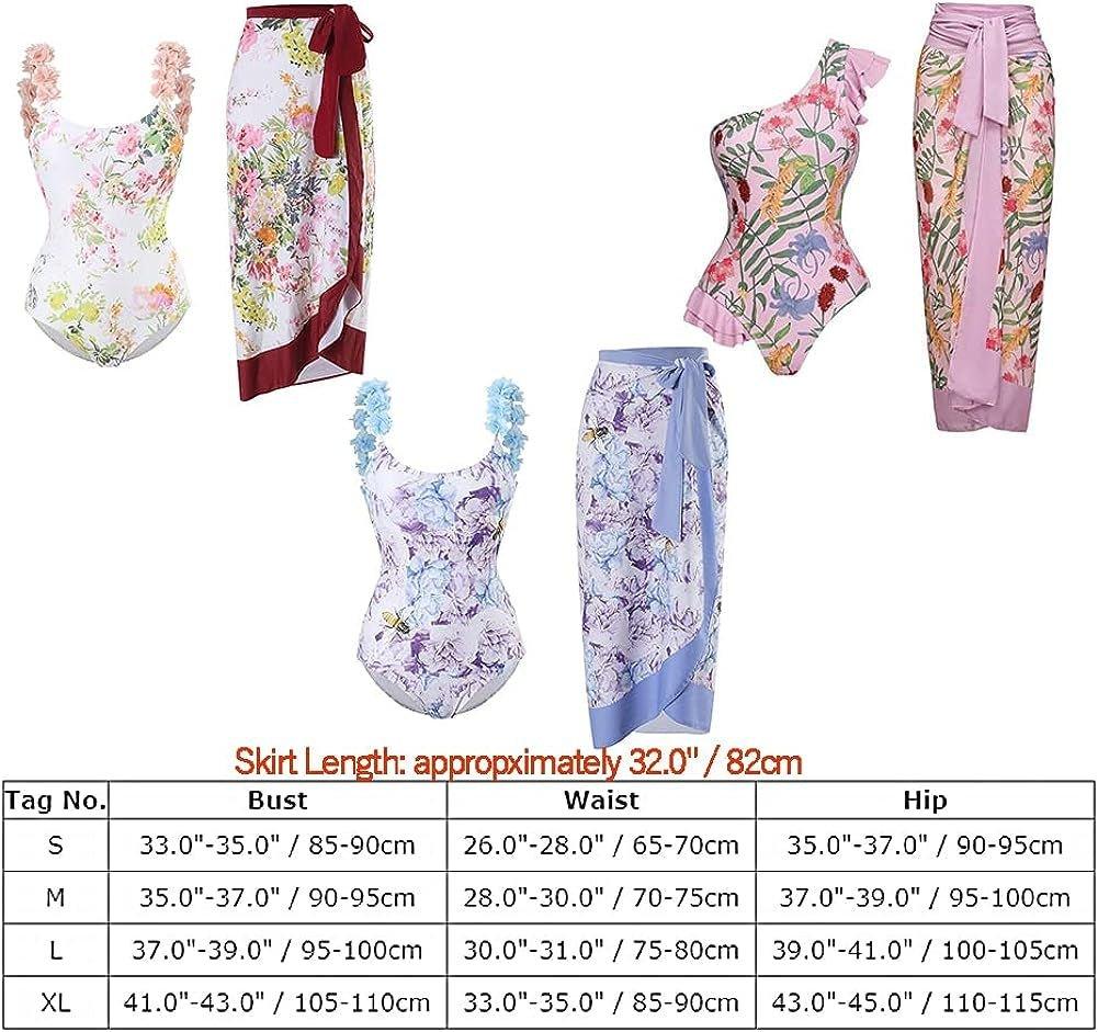 One Piece Swimsuit with Beach Cover up Wrap Skirt - MY SEXY STYLES