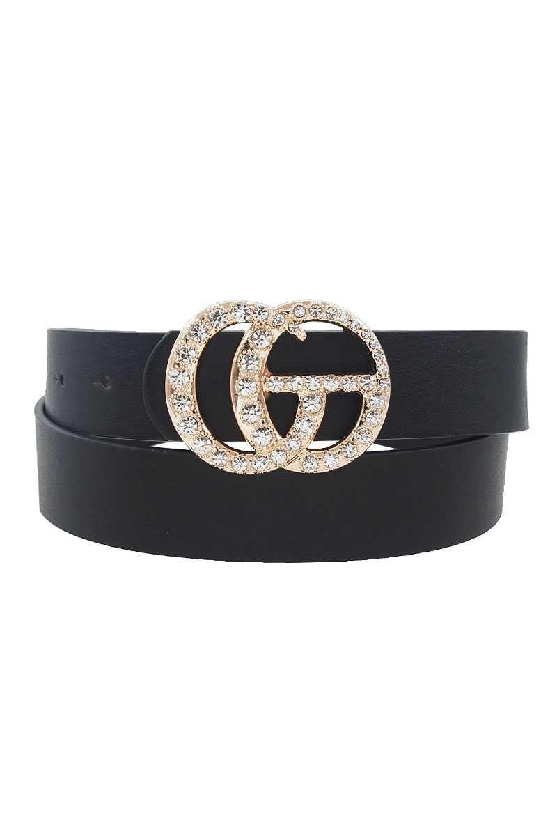 Pants Interlocking GG Buckle W/ Rhinestones Belt - MY SEXY STYLES