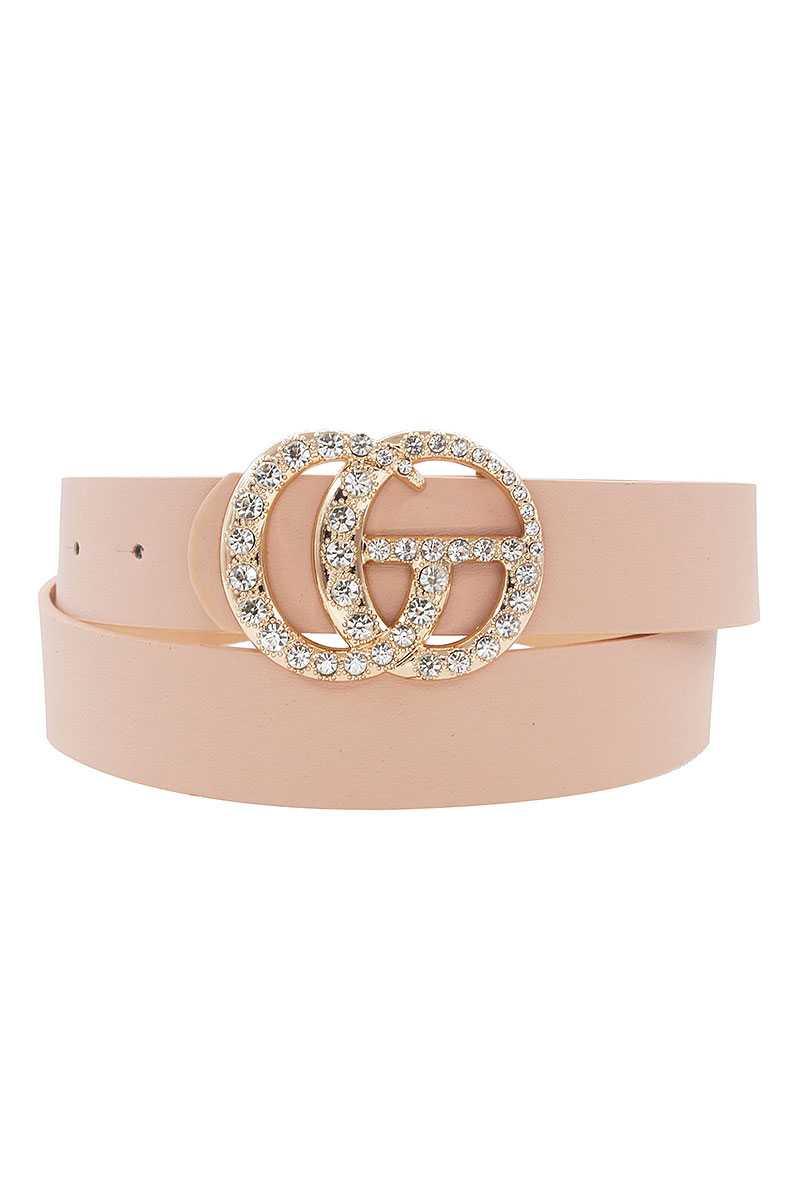 Pants Interlocking GG Buckle W/ Rhinestones Belt - MY SEXY STYLES