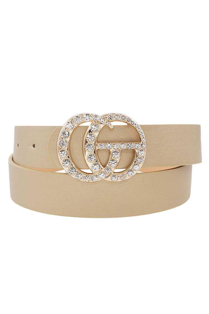 Pants Interlocking GG Buckle W/ Rhinestones Belt - MY SEXY STYLES