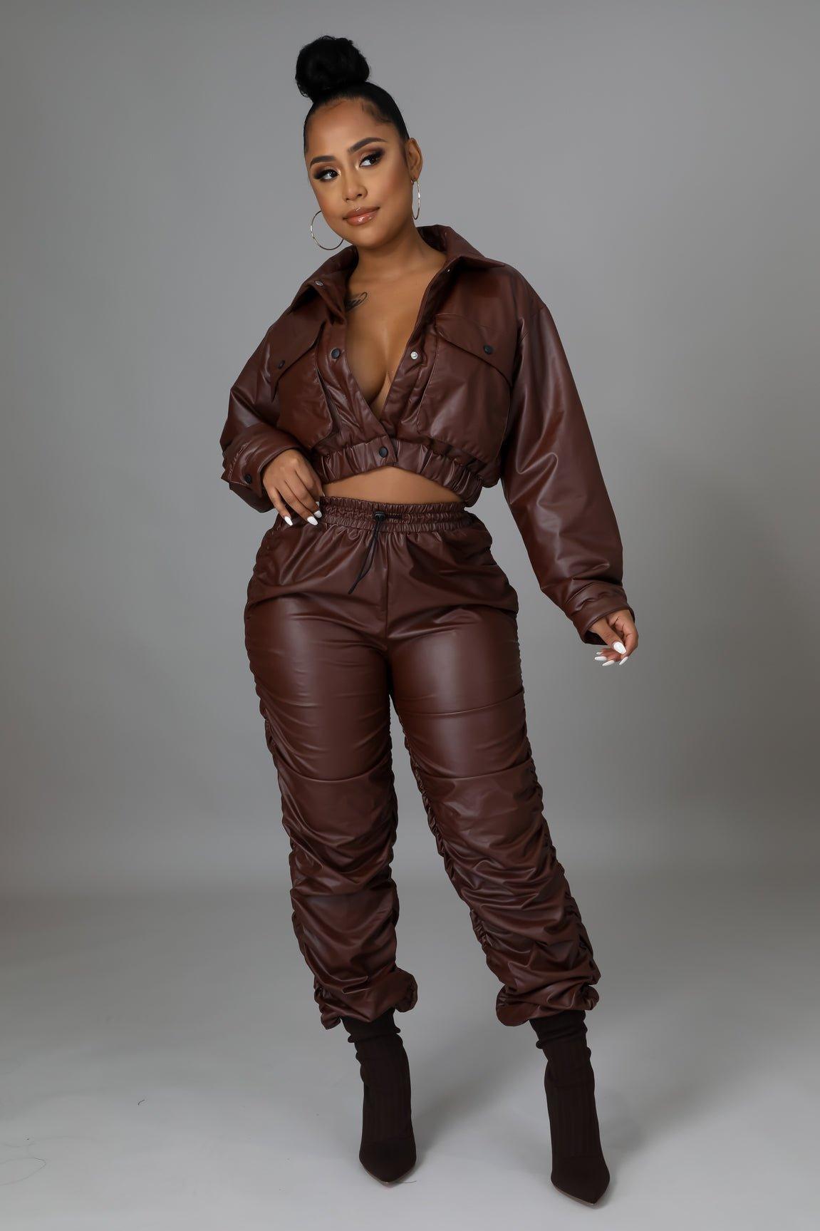Reagan Pants Faux Leather Set - MY SEXY STYLES