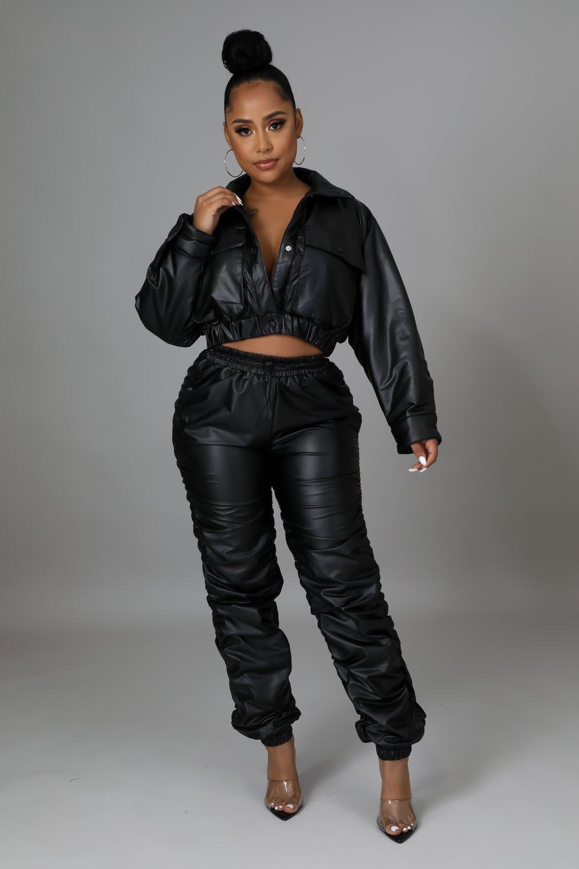 Reagan Pants Faux Leather Set - MY SEXY STYLES