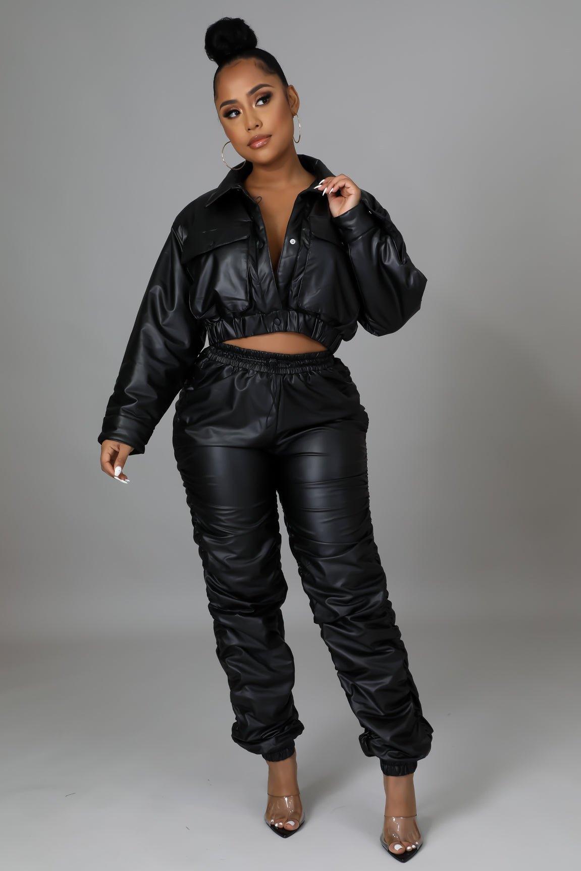 Reagan Pants Faux Leather Set - MY SEXY STYLES