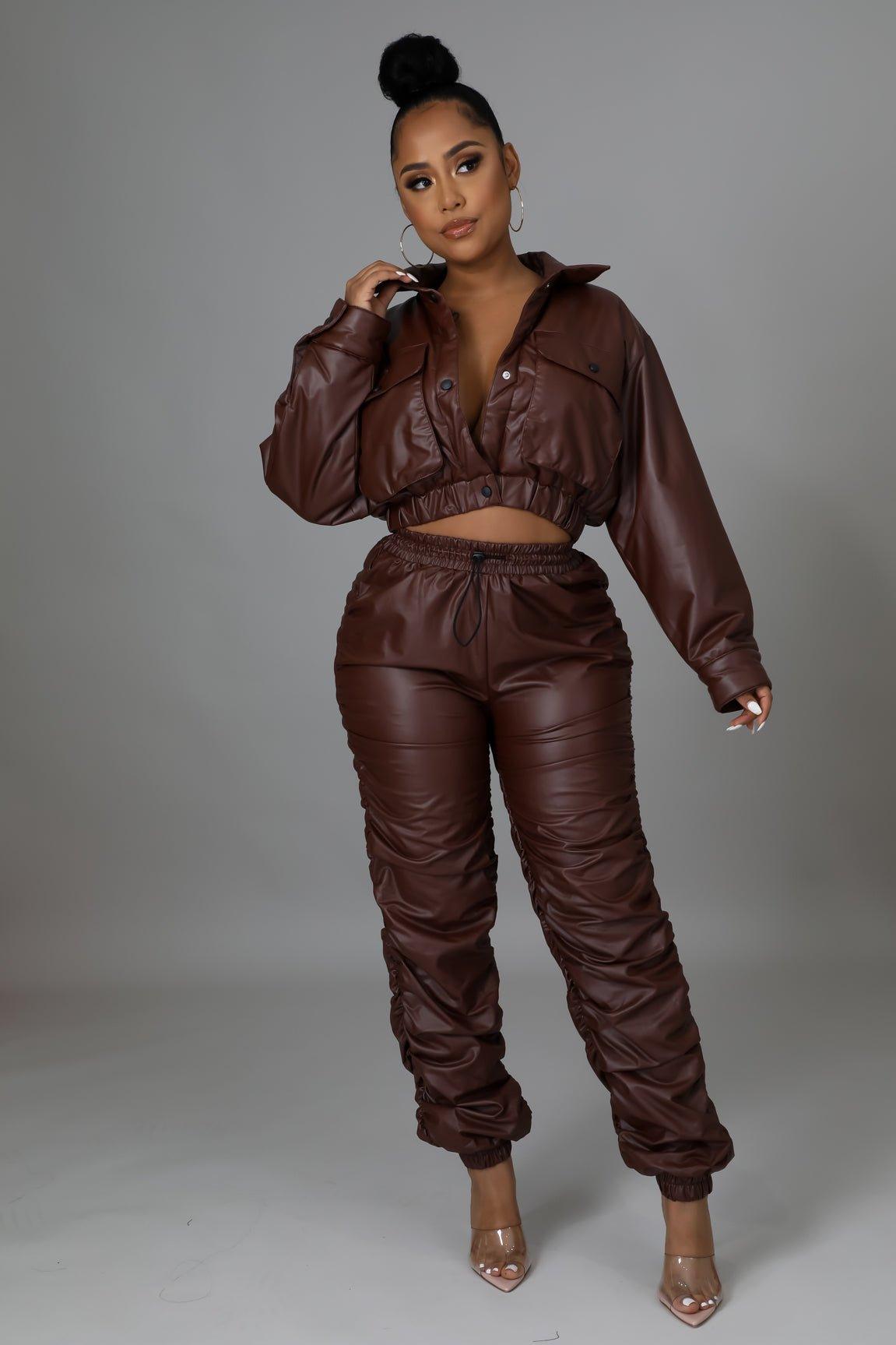 Reagan Pants Faux Leather Set - MY SEXY STYLES